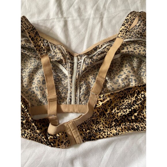Comfort Choice Womens Leopard Print Soft Bra 54 DDD Adjustable Straps Wireless - Picture 4 of 6